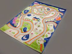 A fascinating children's carpet with relief roads.